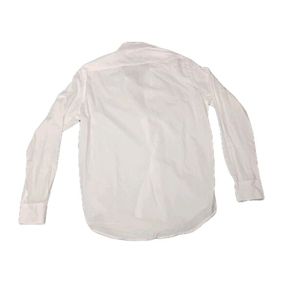 Robert Graham Textured Jacquard Pattern Shirt Medium White Embroidered Flip Cuff - Picture 4 of 16